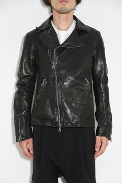 ITALY SHOULDER “GARMENT-DYED” DOUBLE RIDERS / ブラック