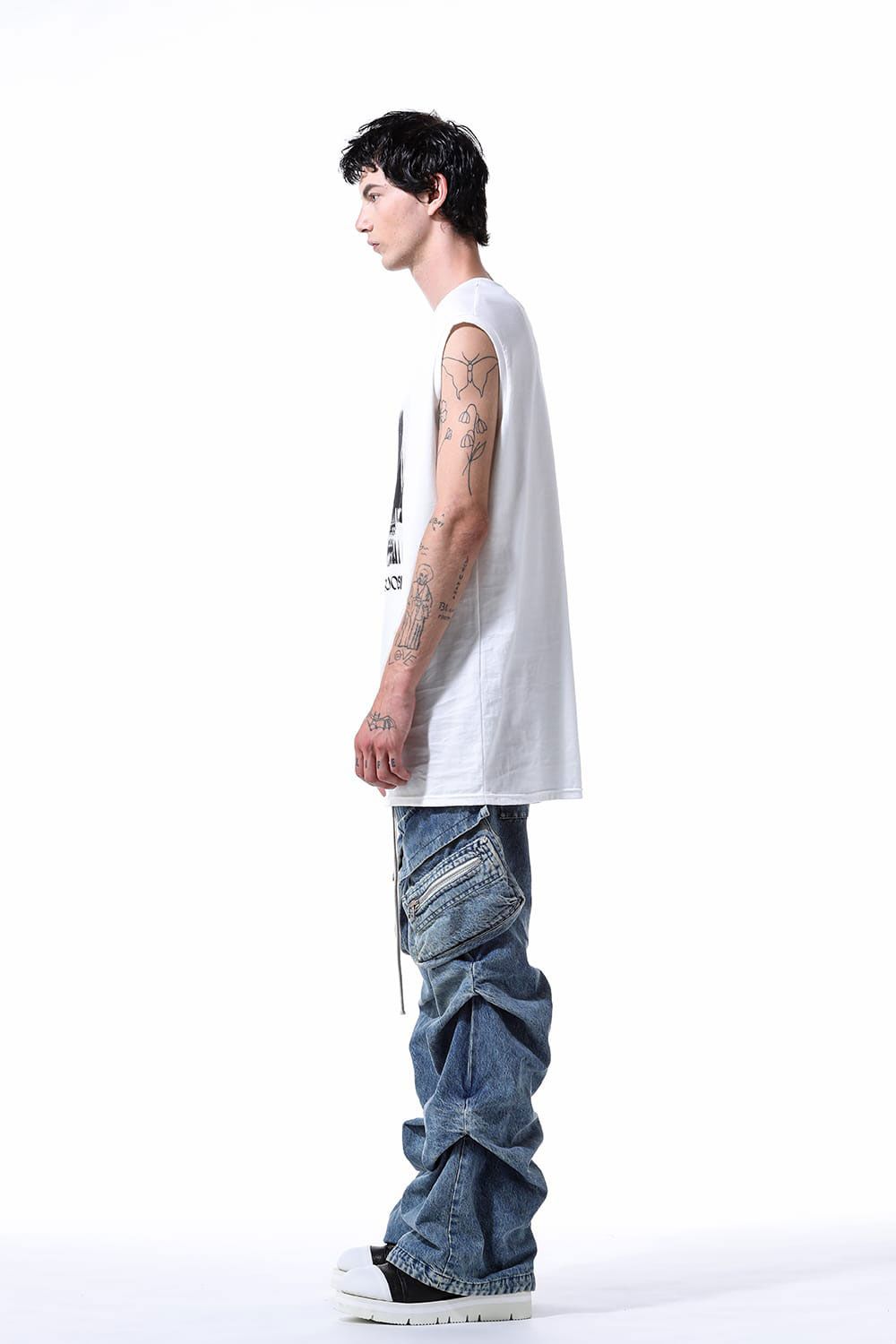 デニムカーゴタックバギーパンツ / Denim Cargo Tuck Baggy Pants / ブラック / ag-11018-3