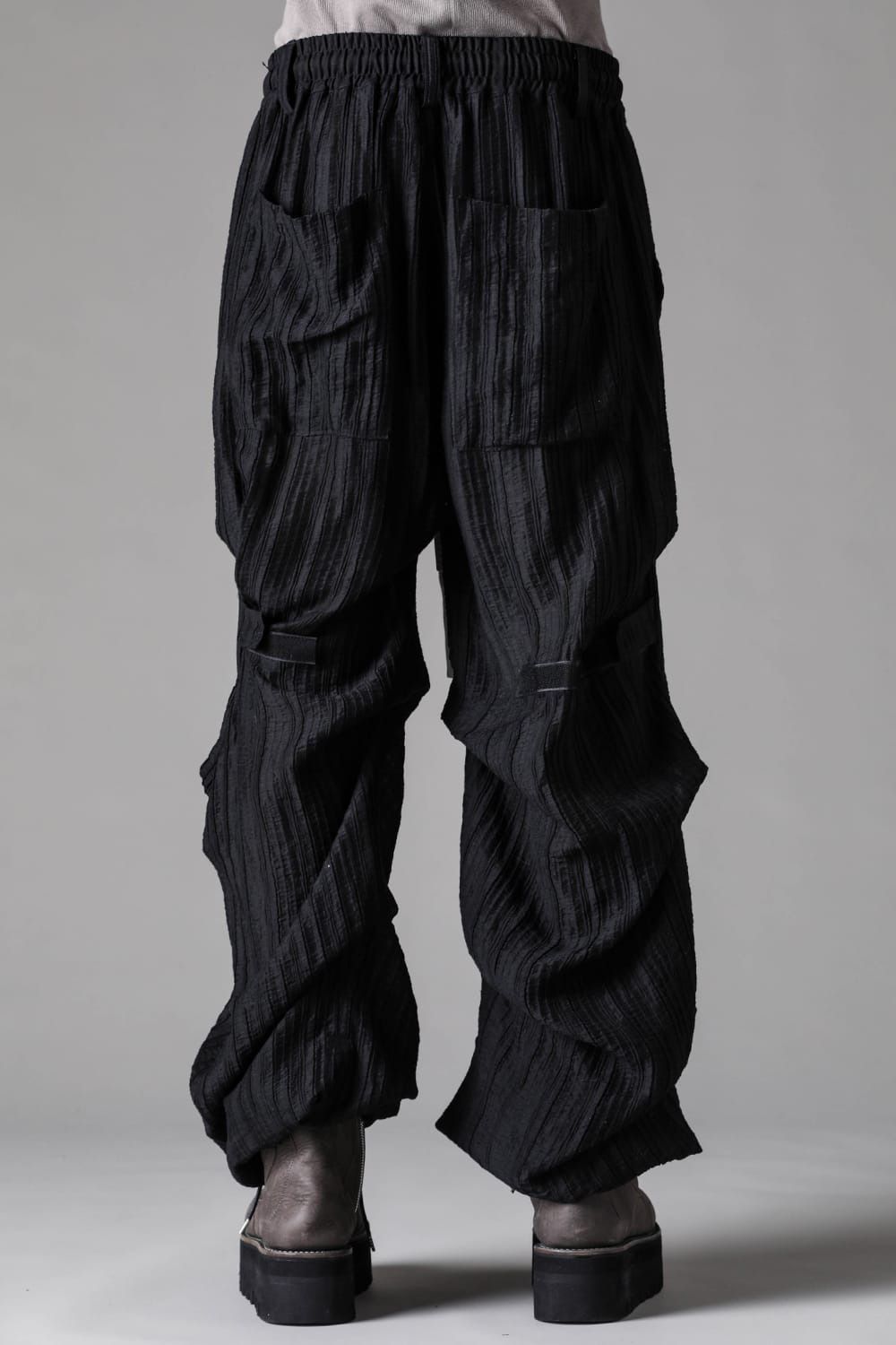 Ripple Sheer Tuck Wide Pants