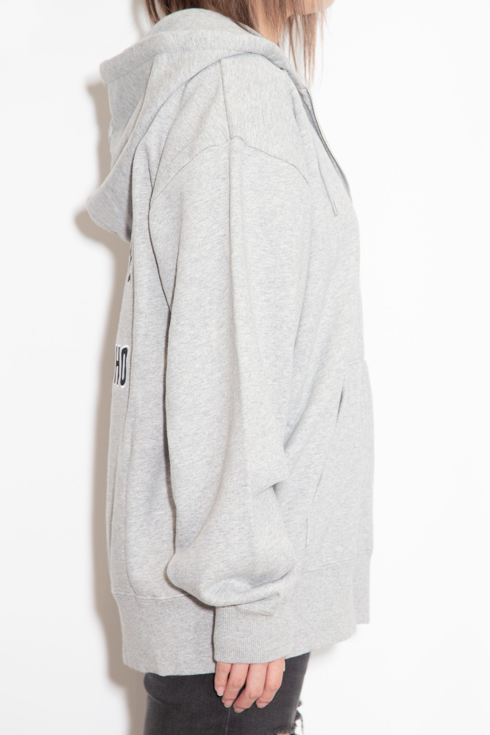 ARCH LOGO AND FACE PATCH ZIP UP SWEAT HOODIE / アッシュ