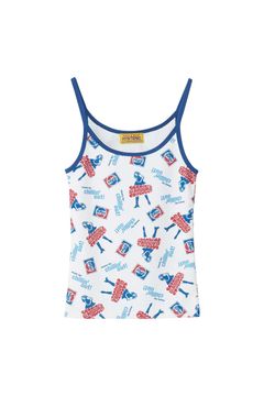 【セットアップ販売】CHILLIN’OUT! 柄 キャミソール・ショーツ / ホワイト