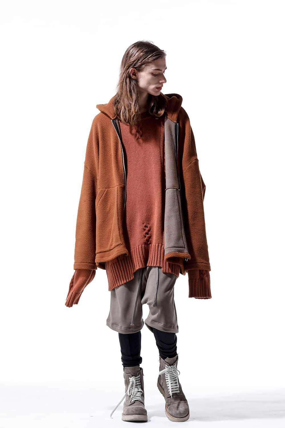 フリースドルマンジップパーカー / Fleece Dolman Hoodie / ブラック