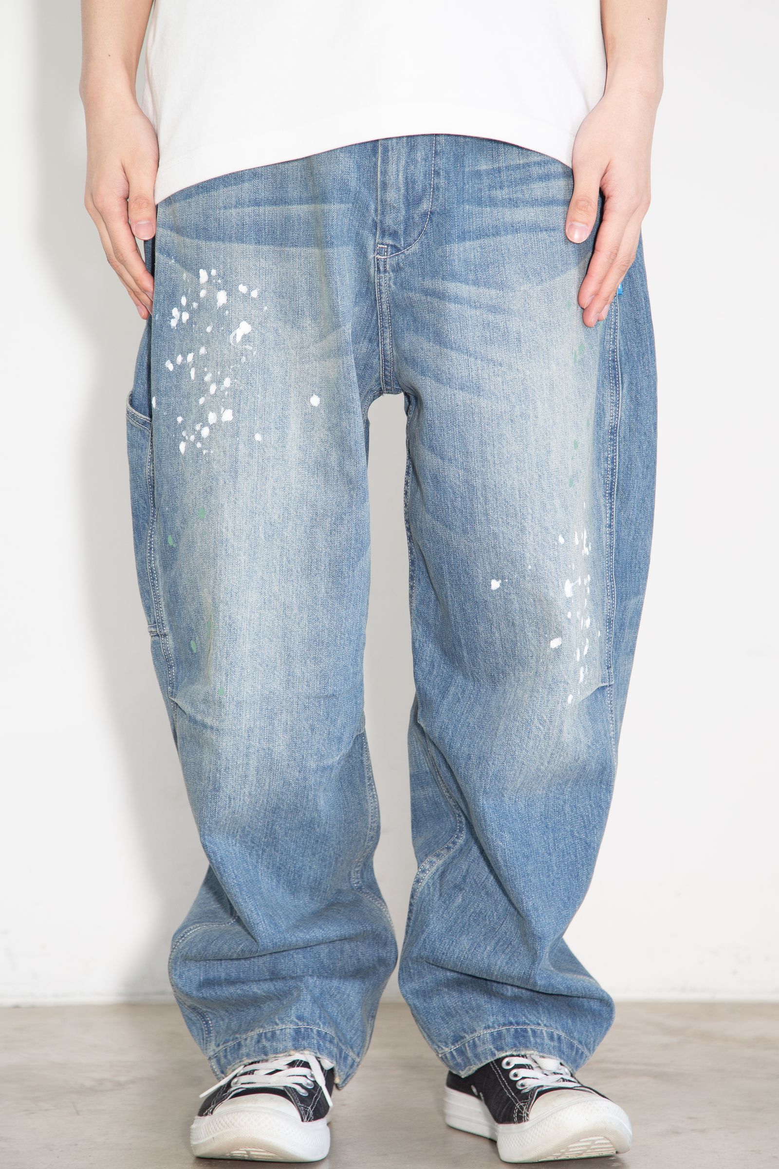 DENIM SARROUEL PANTS / ブルー