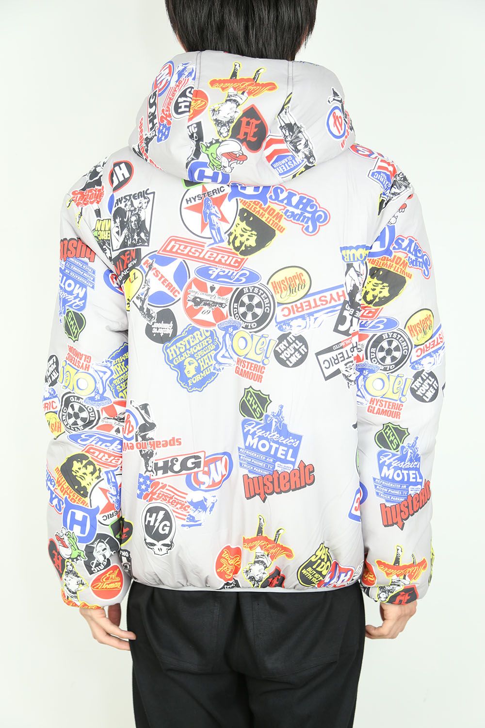 HYSTERIC GLAMOUR SKULLUX/COLLAGE総柄 フーデッド