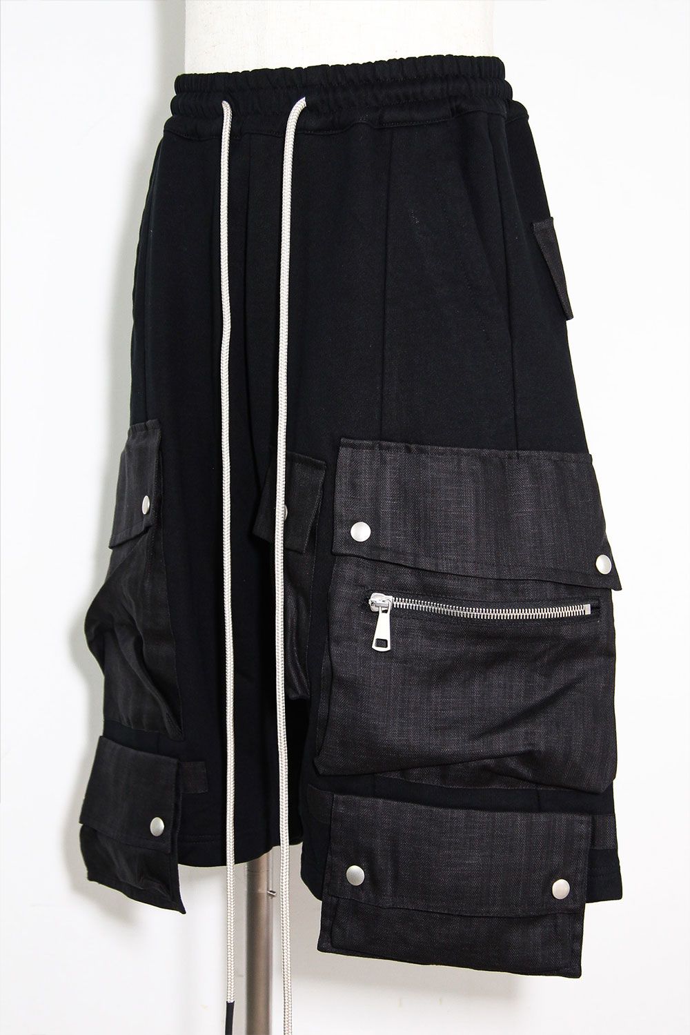 リネンコンビスウェットショーツ / Linen Combi Sweat Shorts / ブラック / ag-11035