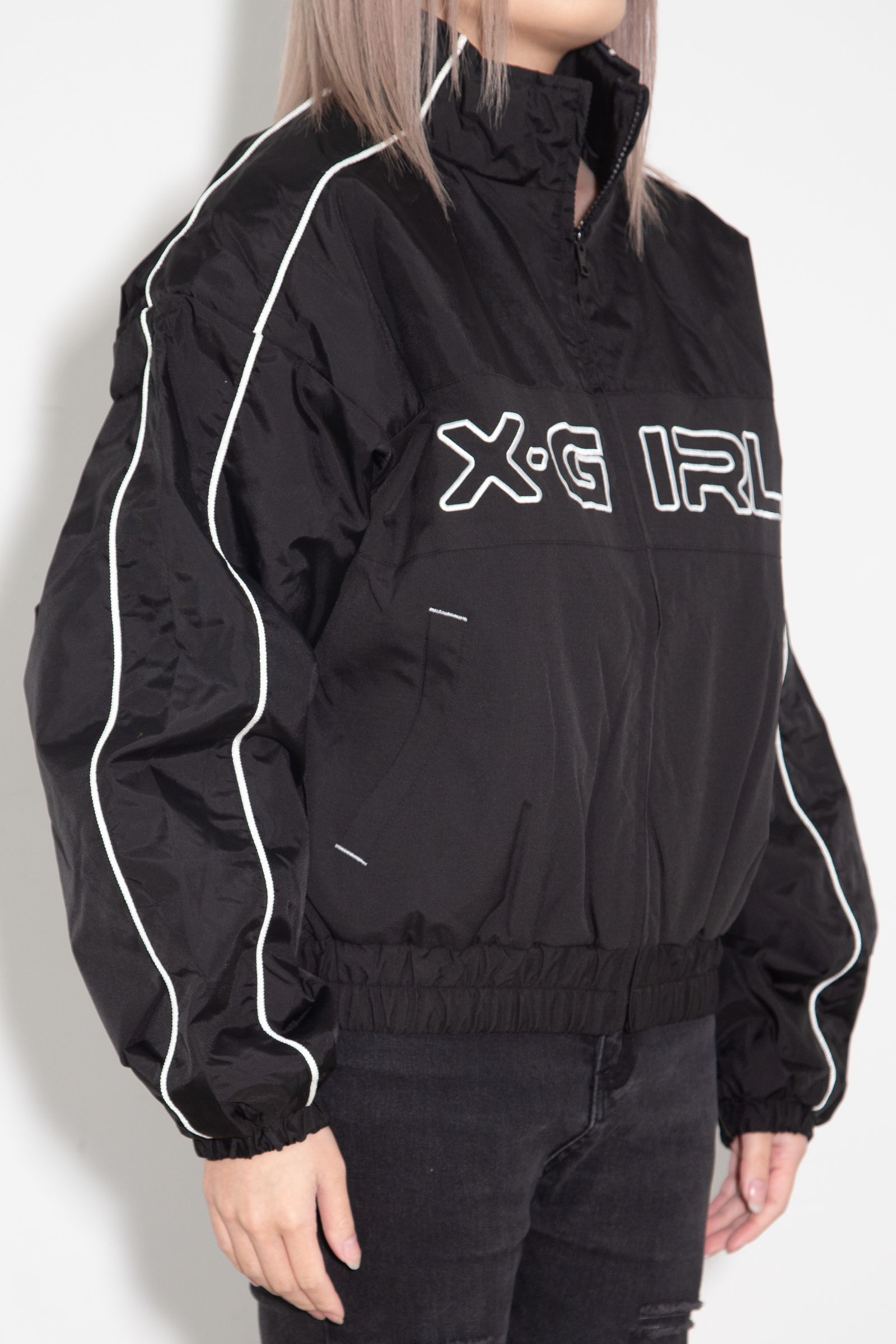 X-girl LOGO EMBROIDERY JACKET / ブラック