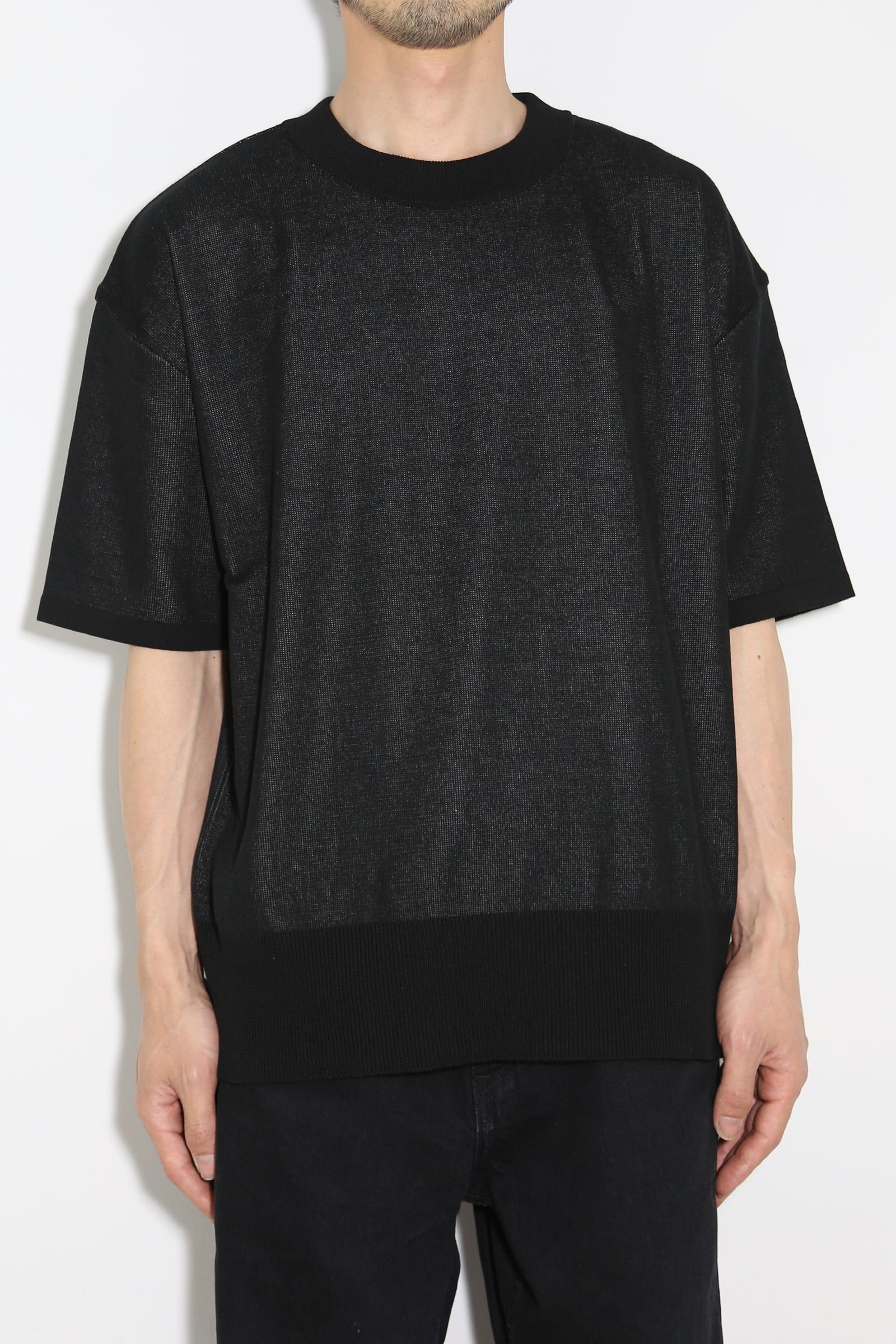 BACK ROGO HALF KNT / ブラック