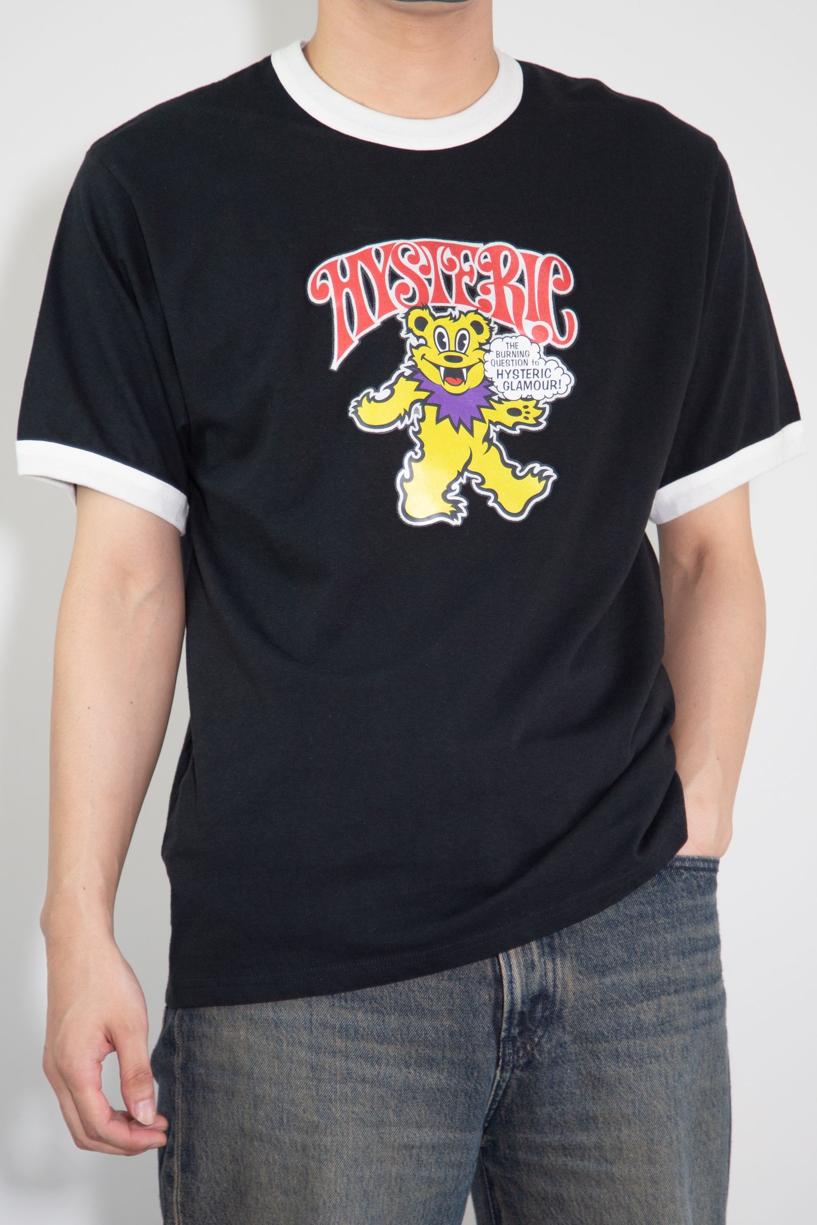 FIRE BEAR GLITTER Tシャツ / ブラック