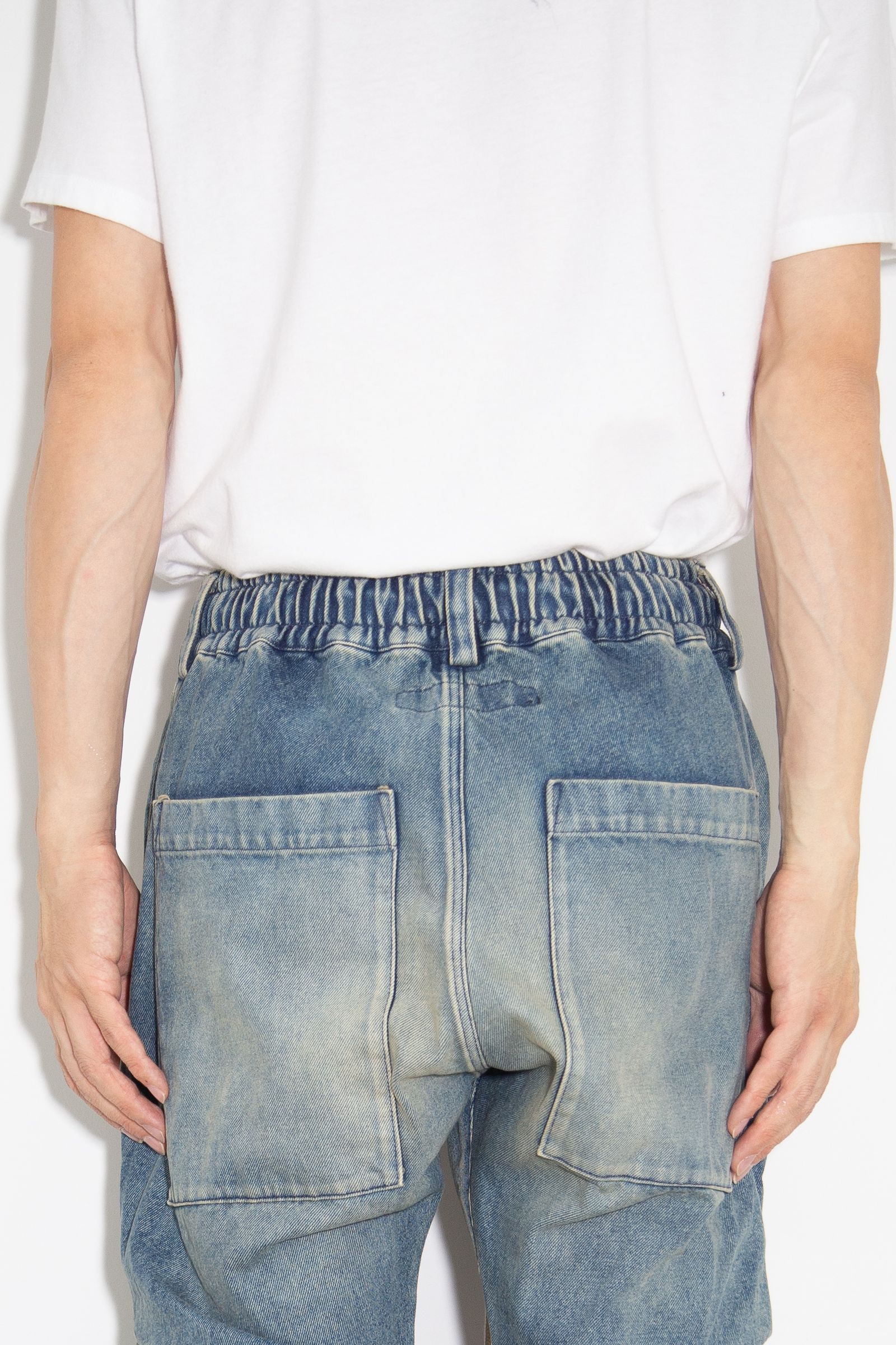 デニムタックスリムバギーパンツ / Denim Tuck Slim Baggy Pants / インディゴブルー / ag-8060