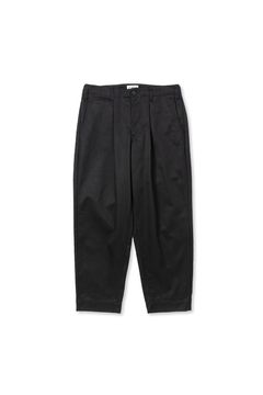 T/C TWILL TUCK WIDE TROUSERS / ブラック