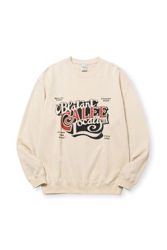 [ラスト1点 サイズXL] CAL BL LOGO CREW NECK SW ＜NATURALLY PAINT DESIGN＞ / ベージュ
