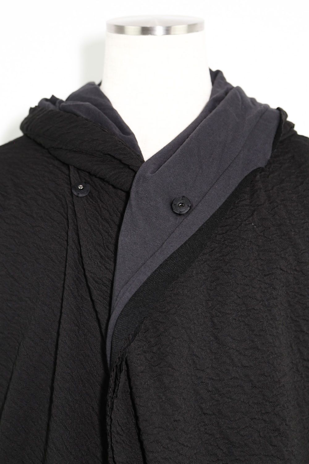 LONG CARDIGAN 223-304 / シボ加工ロングカーディガン / ブラック