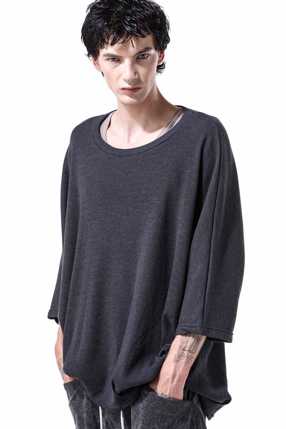 ワッフルドルマンTシャツ / Waffle Dolman Tee / ブラック