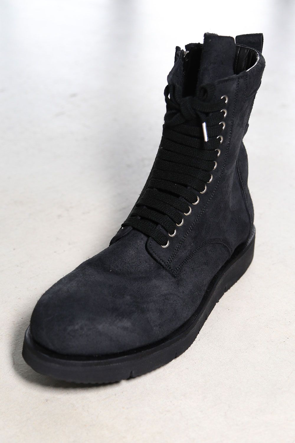 サイドジップレースアップブーツ / Laced Boots / ブラック / ag-6081