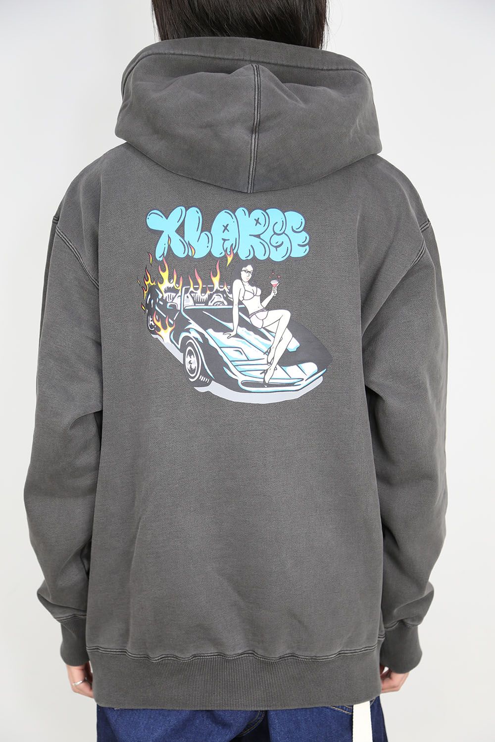 XLARGE - PIGMENT BURN DOWN PULLOVER HOODED SWEAT / ブラック | Tempt