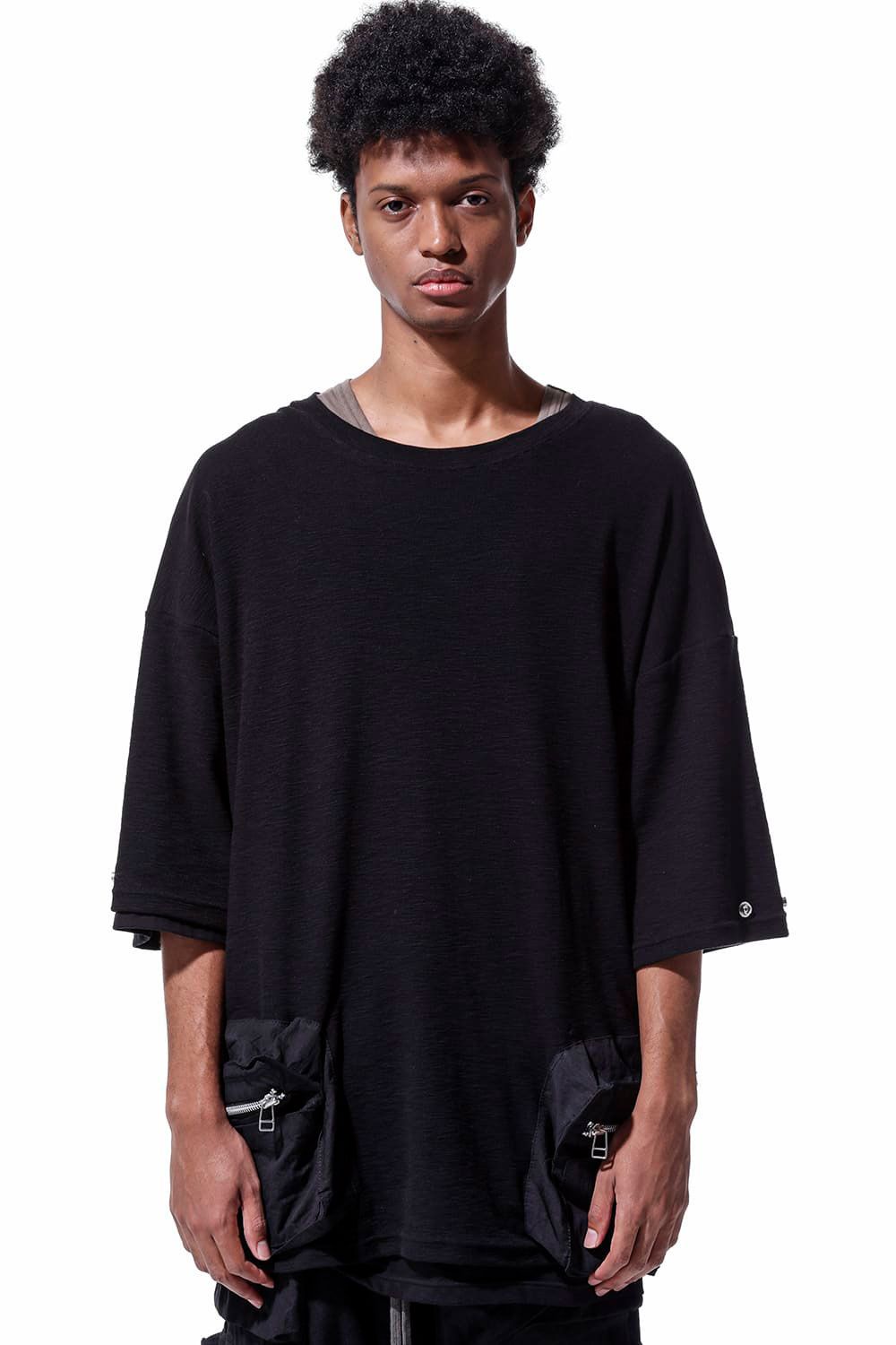 サイドポケットオーバーサイズTシャツ / Side Pocket T-Shirts / ブラック