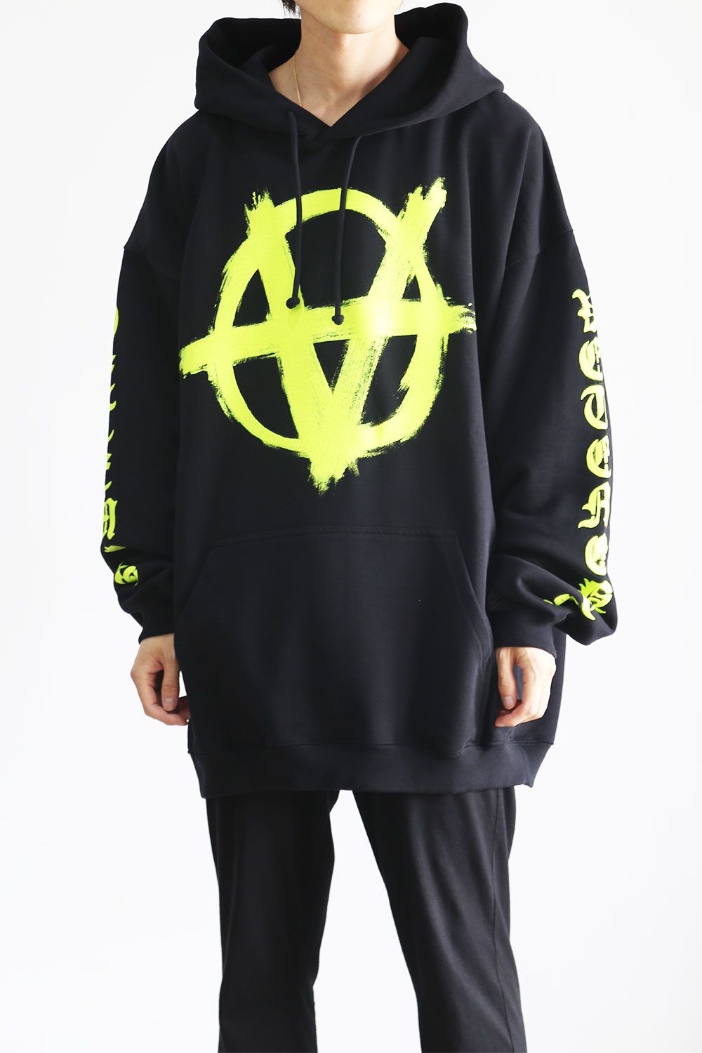 VETEMENTS Double Anarchy ドローストリング パーカー-