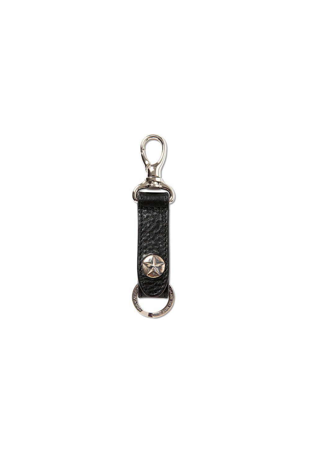 CALEE - SILVER STAR CONCHO LEATHER KEY RING ＜TYPE B＞ / ブラック | Tempt