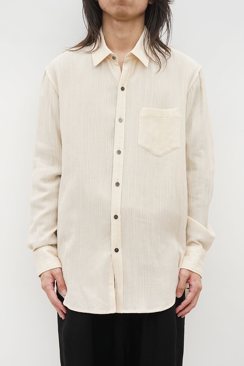 Shadow-Stripe Double-Gauze Dress Shirt