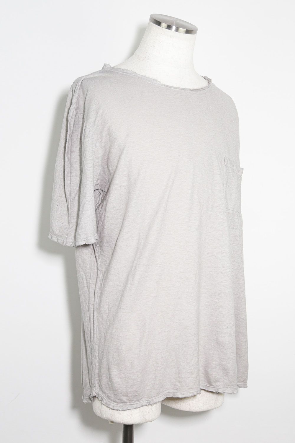リネンコットンオーバーサイズTシャツ / OVERSIZED T-SHIRT / ライトグレー
