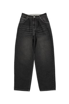 FACE WIDE TAPERED PANTS / ブラック