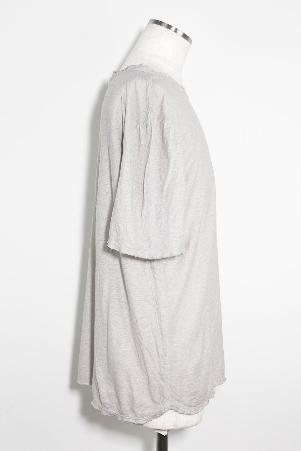 リネンコットンオーバーサイズTシャツ / OVERSIZED T-SHIRT / ライトグレー