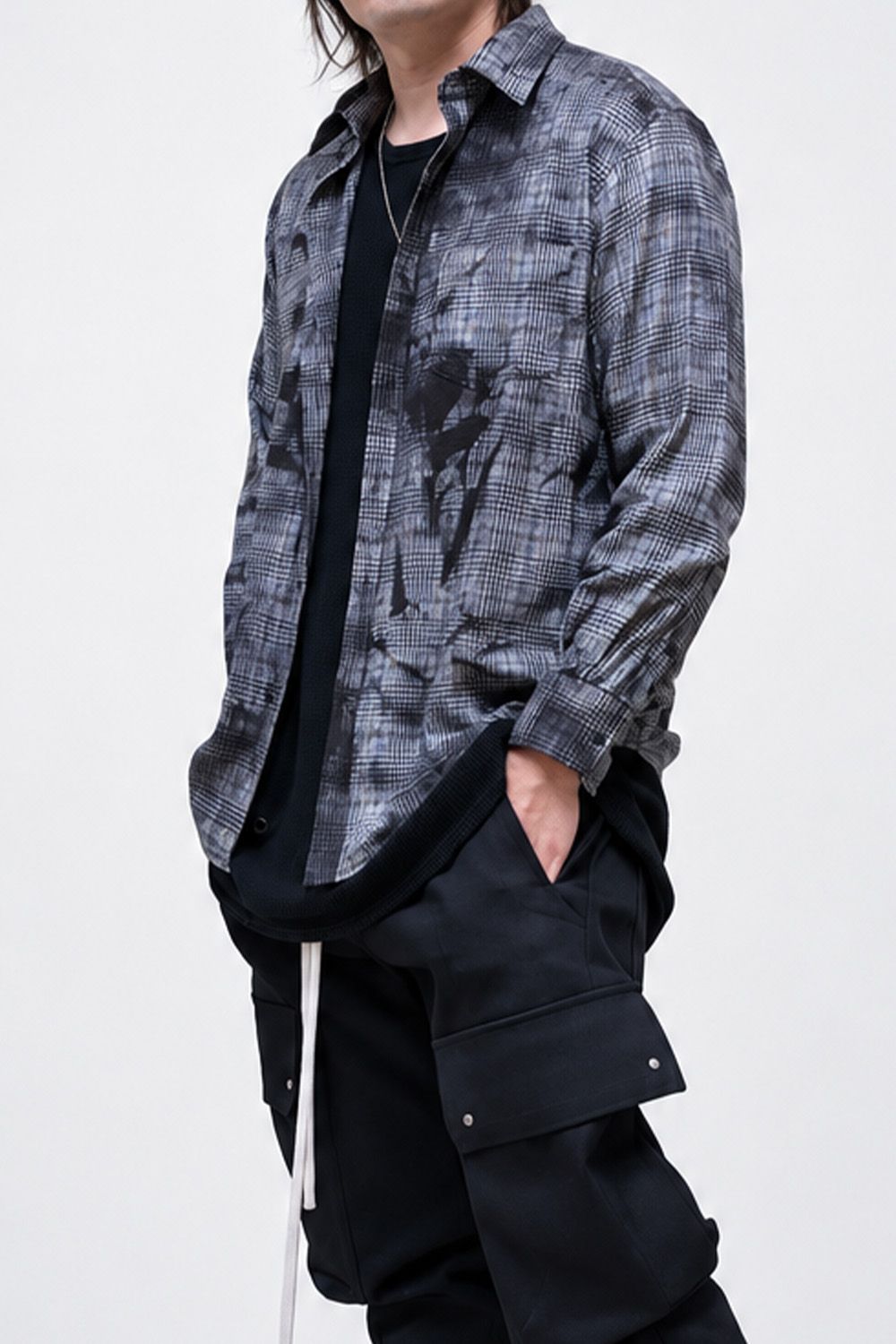 ［ラスト1点 サイズ2］Unevenly Dyed Houndstooth Dress Shirt