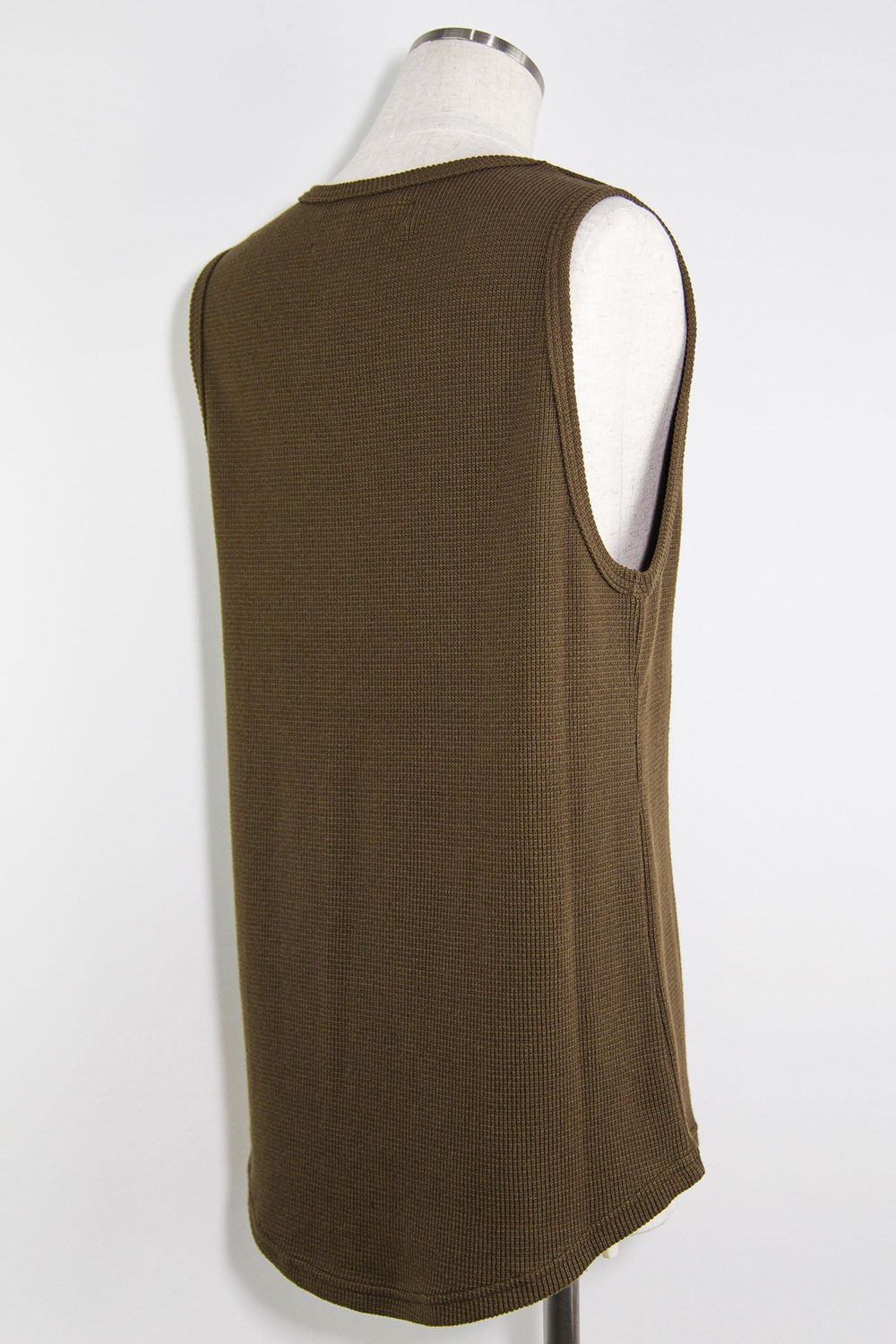 [ラスト1点 サイズ3] ミドル丈ワッフルタンクトップ / Middle Length Tank Top / オリーブ / ag-10096-1