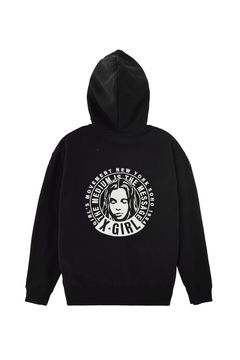 CIRCLE MESSAGE AND FACE ZIP UP SWEAT HOODIE / ブラック