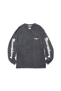 SLEEVE FONT L/S TEE / ブラック