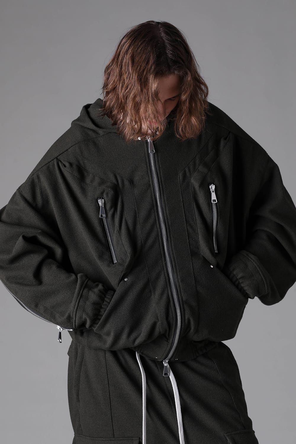 Knit Jersey Zip Hoodie Blouson