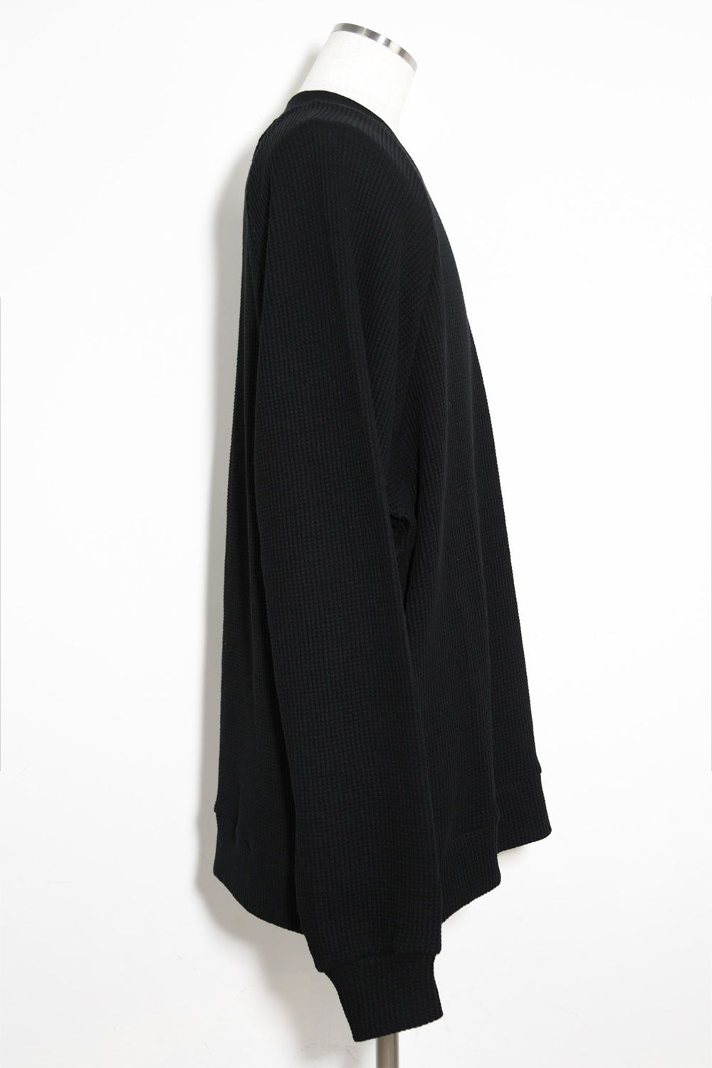 Waffle Dolman Long Pullover / ブラック
