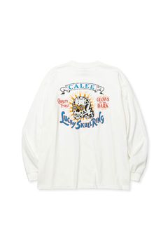 LUCKY SKULL RING LOGO DROP SHOULDER L/S TEE / ホワイト