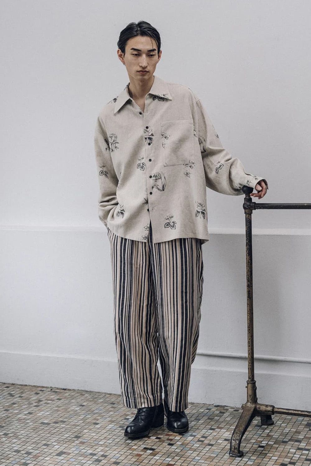 Botanical Print Oversized Shirt