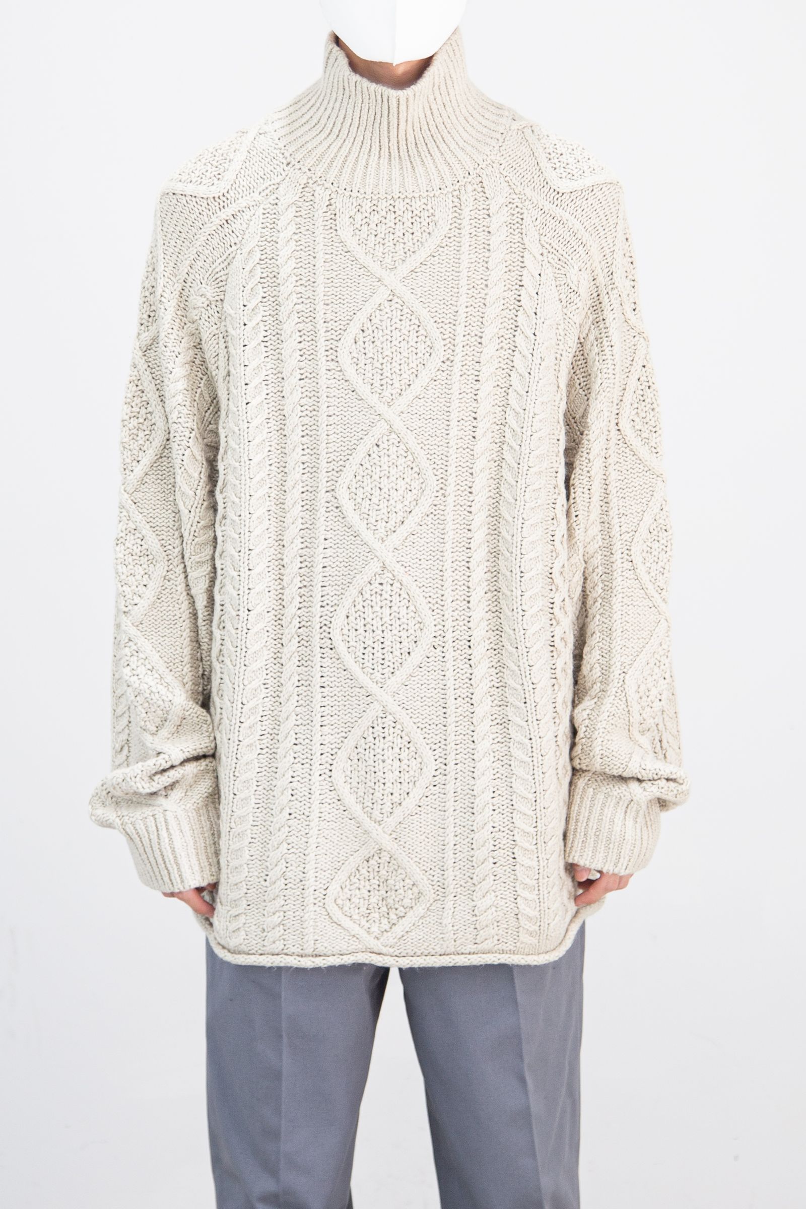 CABLE KNIT TURTLENECK / ウィート - S