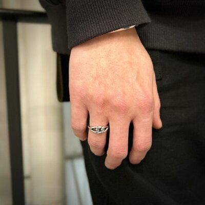Curb Chain Ring-S/ シルバー