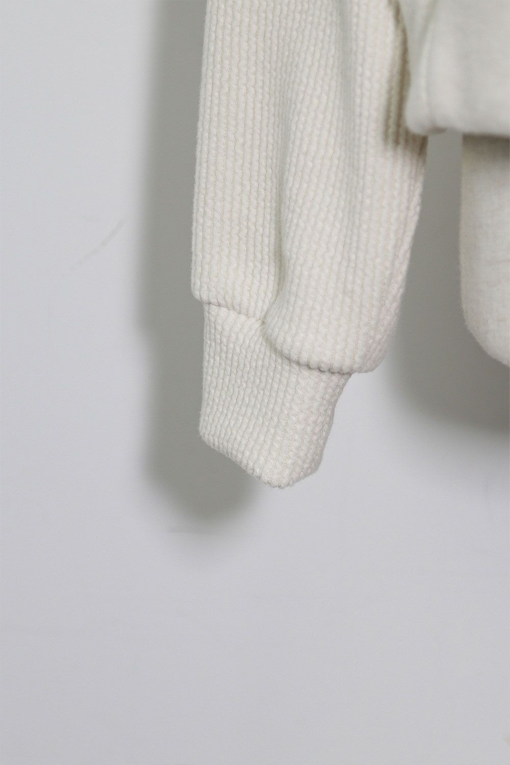 ニットコーデュロイ×フリーストップ / Knit Corduroy Combi Fleece Top / アイボリー / ag-10086