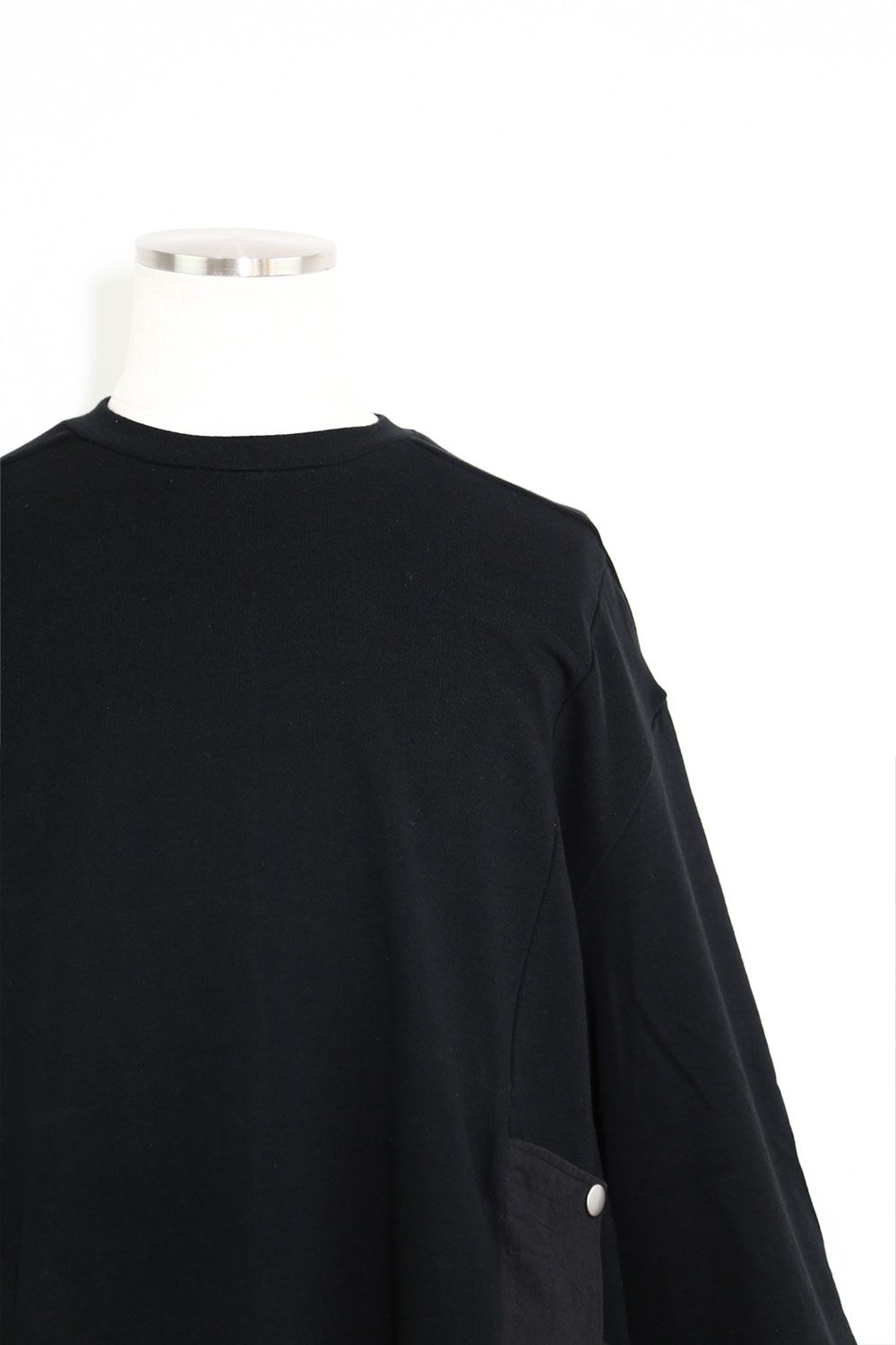 Nylon Combi Sweat Top / ブラック