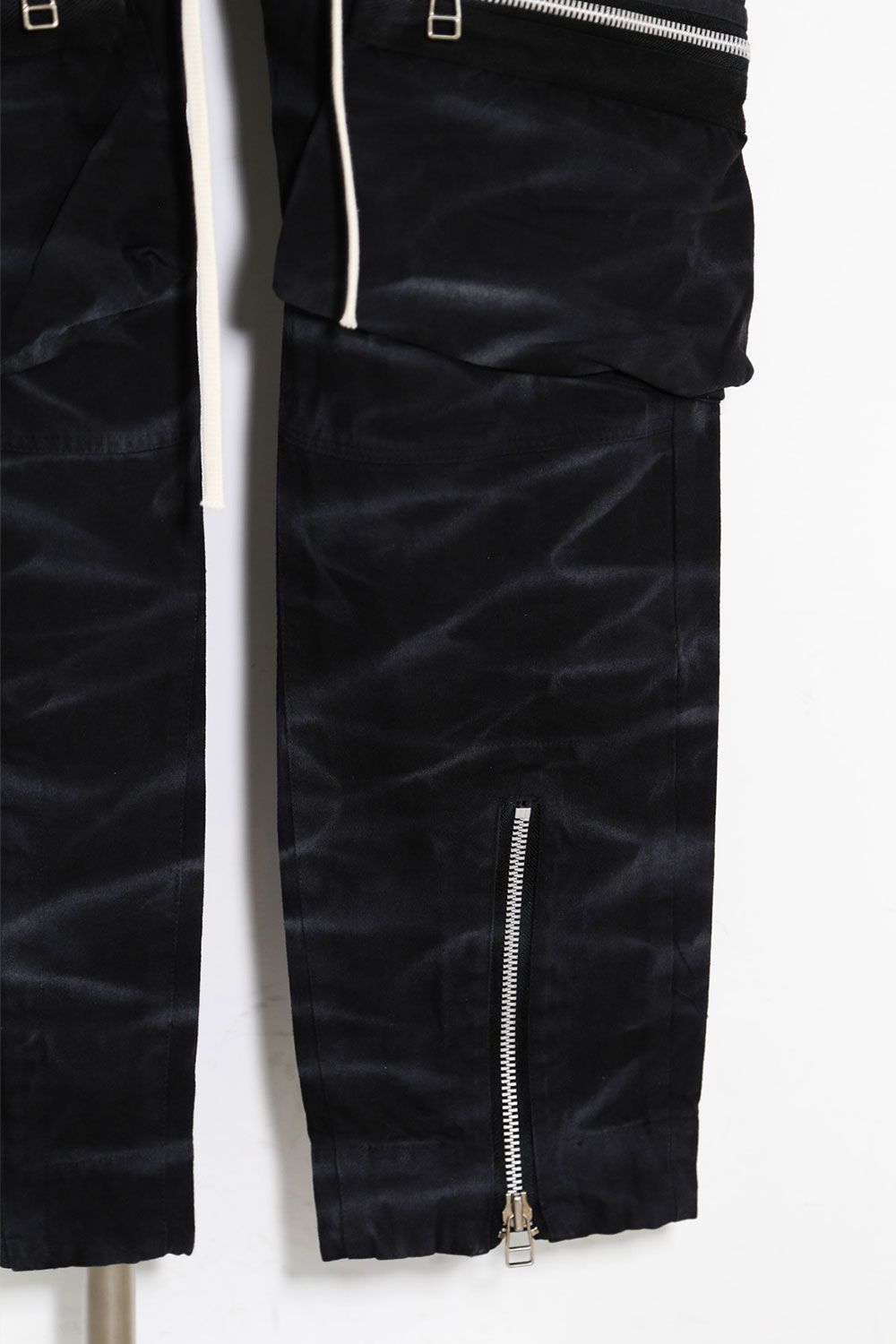 ヴィンテージ染めワイドカーゴパンツ / Vintage Dyed Pocket Long Pants / ブラック