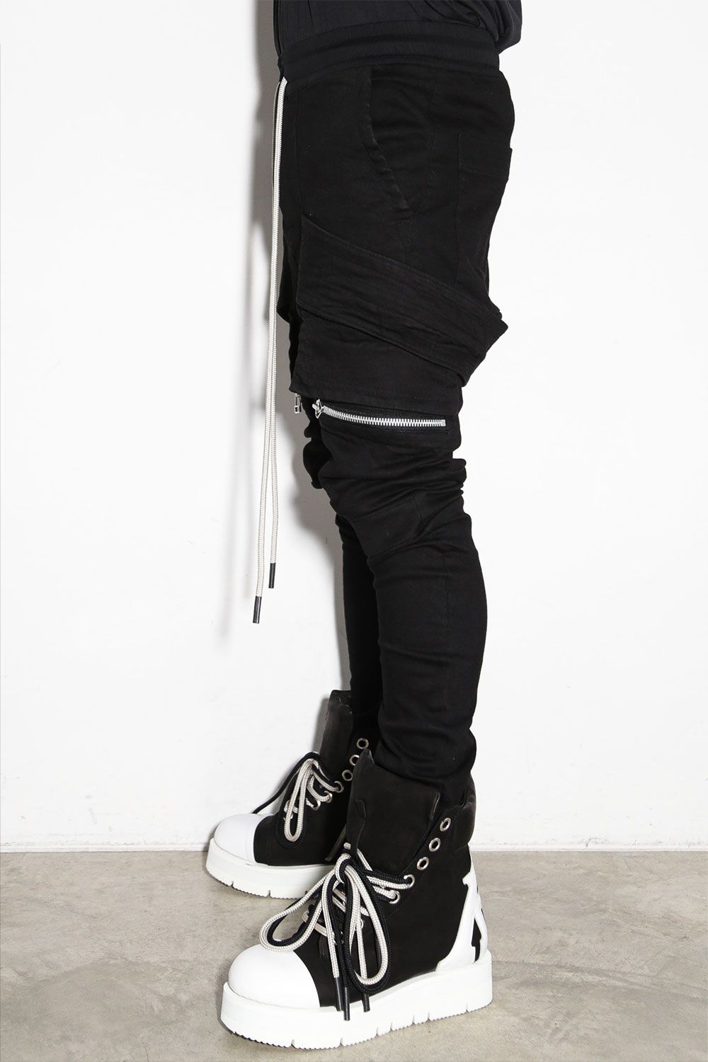 サルエルカーゴスキニーデニム / Denim Cargo Sarouel Skinny / ブラック / ag-6036-1