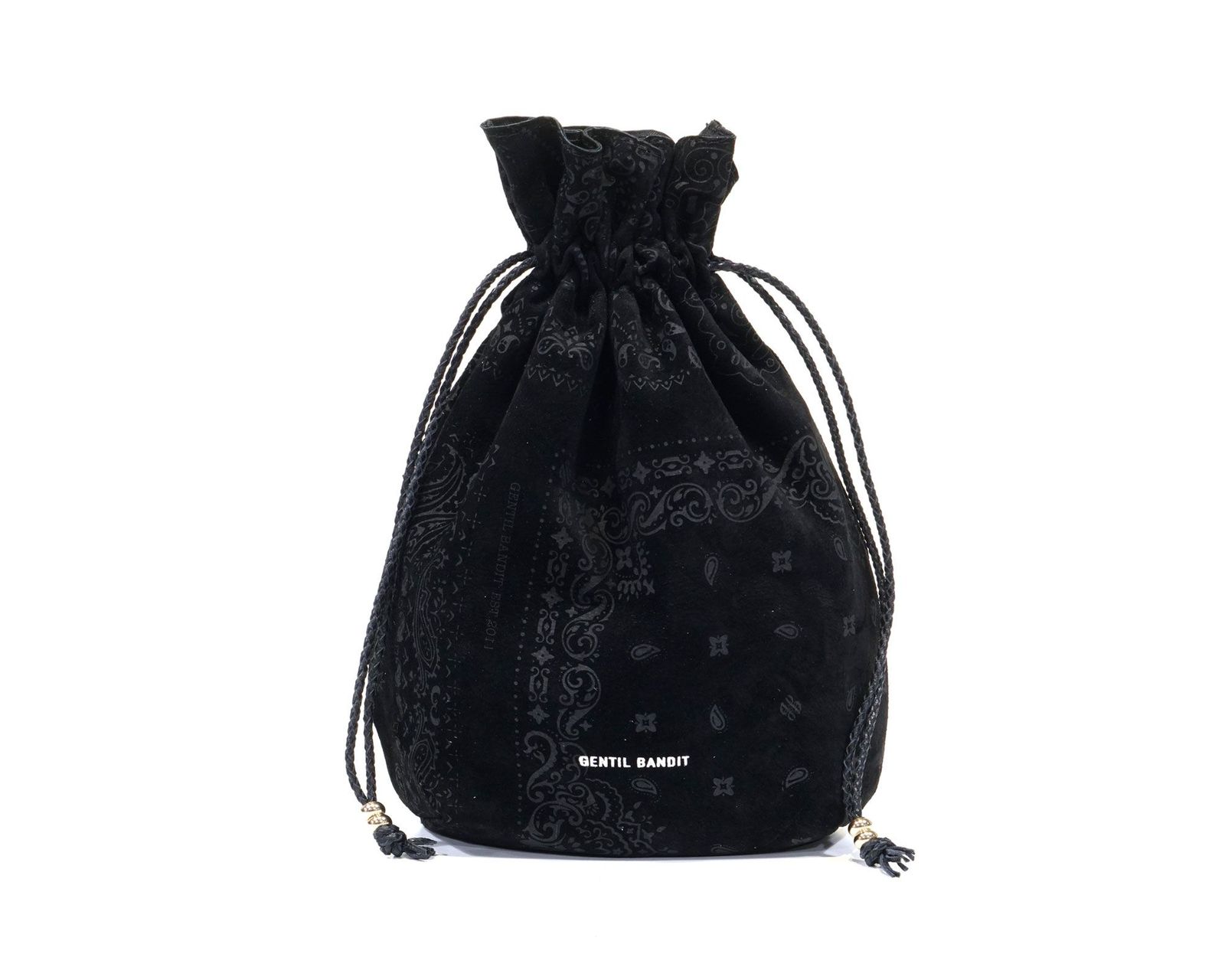 驚きの価格が実現！ ブラック / スエード巾着バッグ - BANDIT GENTIL x Tempt | ホワイト 財布・ケース・小物入れ