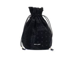 スエード巾着バッグ / ブラック x ブラック