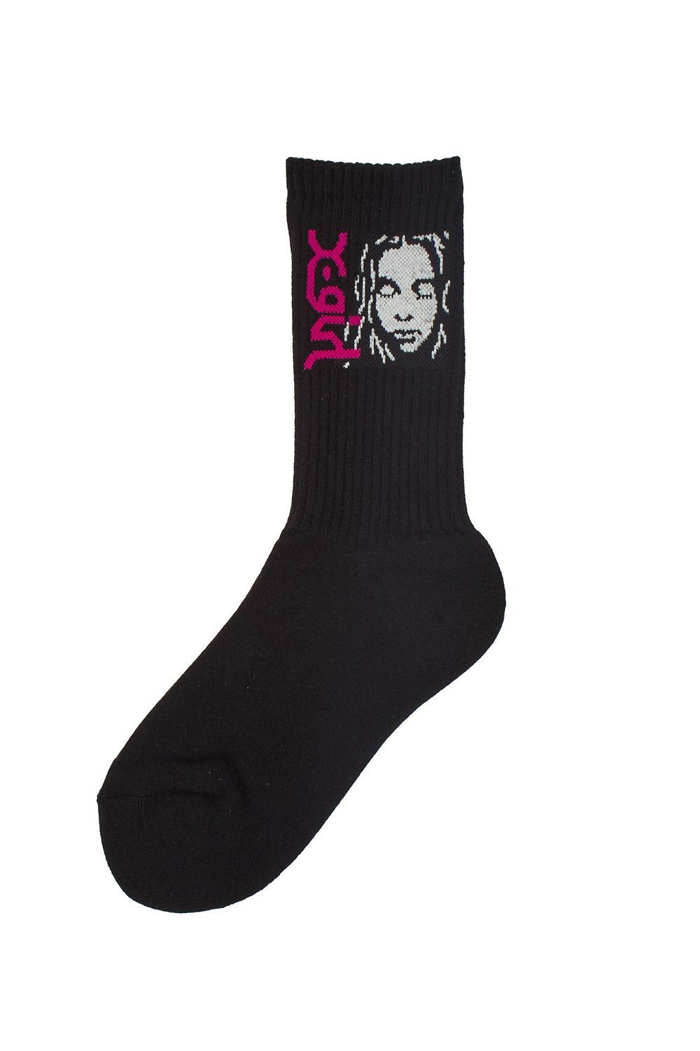 SIDE LOGO FACE RIBBED SOCKS -