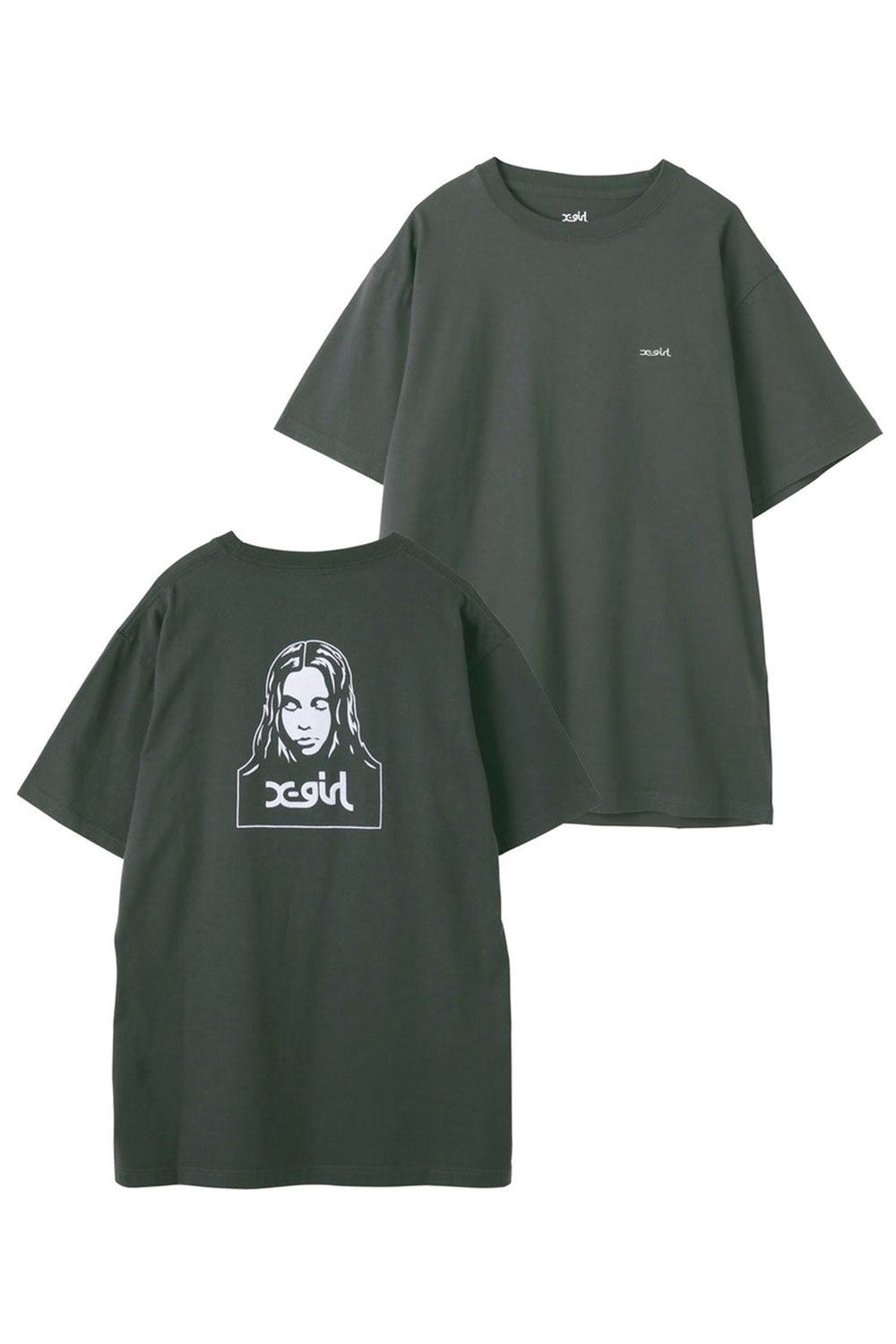 X-girl - FACE S/S TEE / ピンク | Tempt