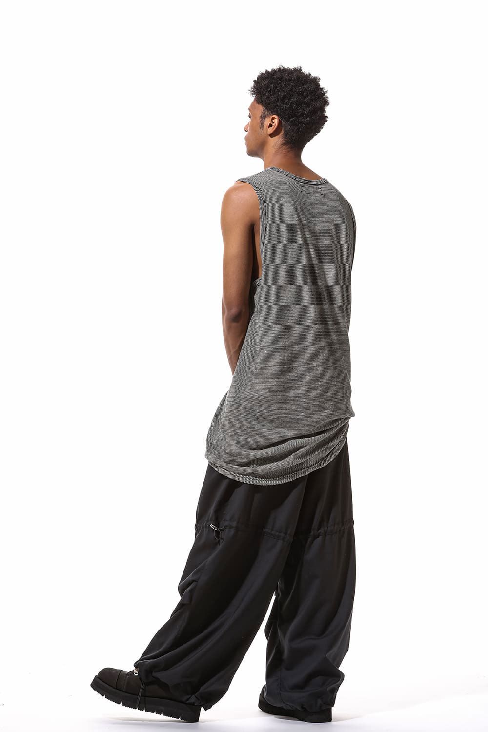 ストライプロングタンクトップ / Stripes Long Tank Top / ブラック×アイボリー