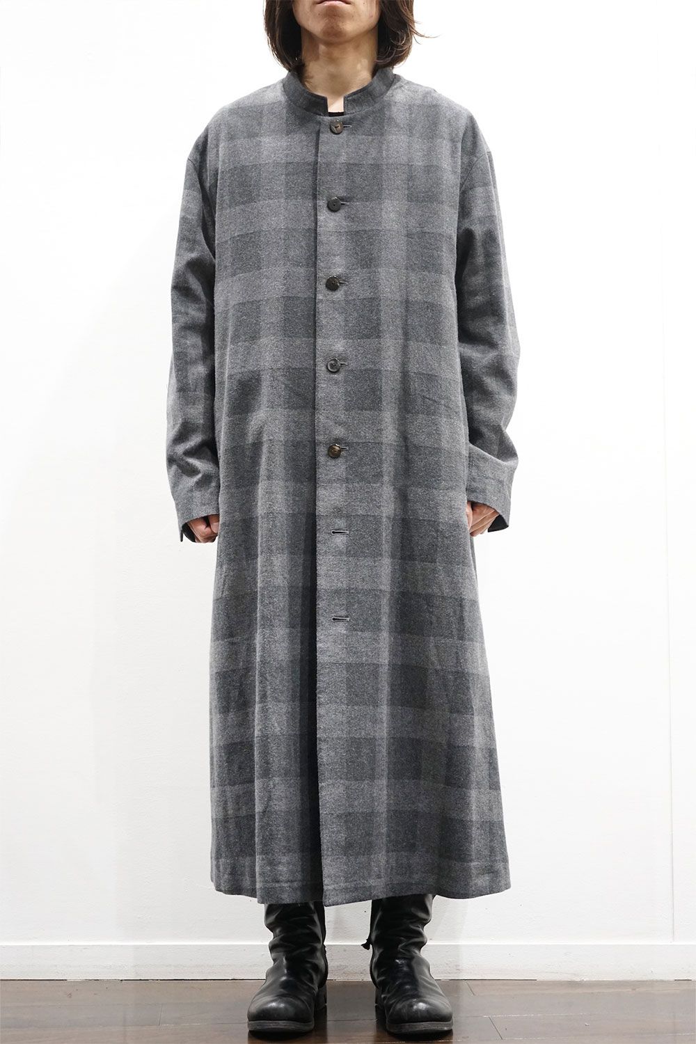 mao collar long coat