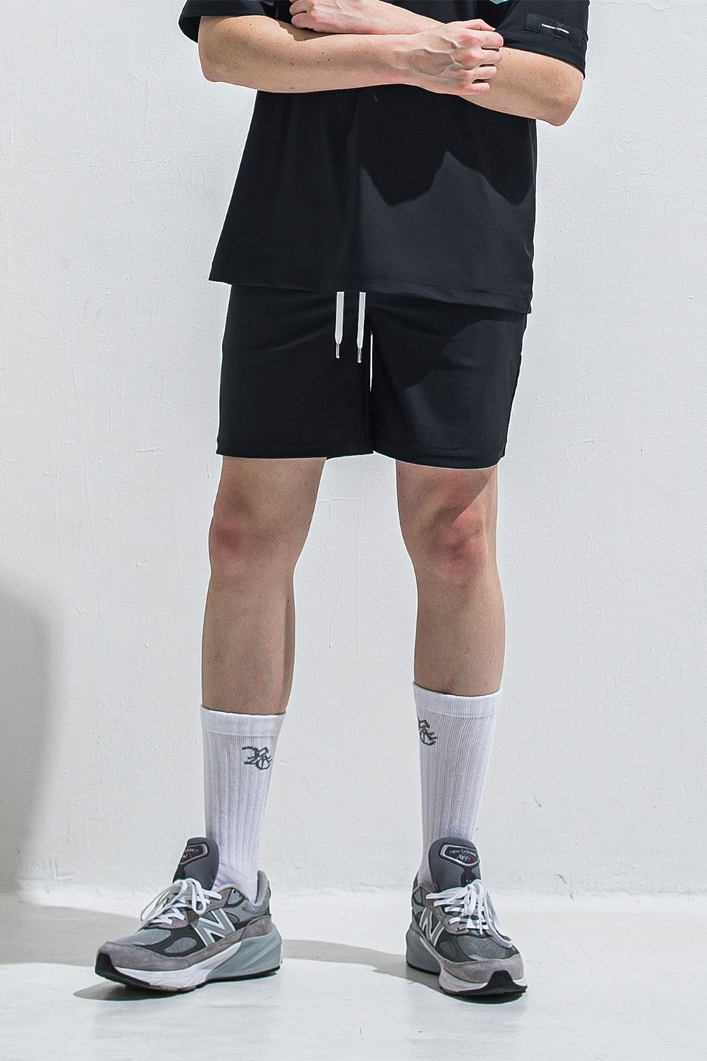 【セットアップ販売】[ラスト1点 サイズ2]  RUSH  OVER  ZIPUP HOODIE・RUSH DENIM SHORTS / ブラック
