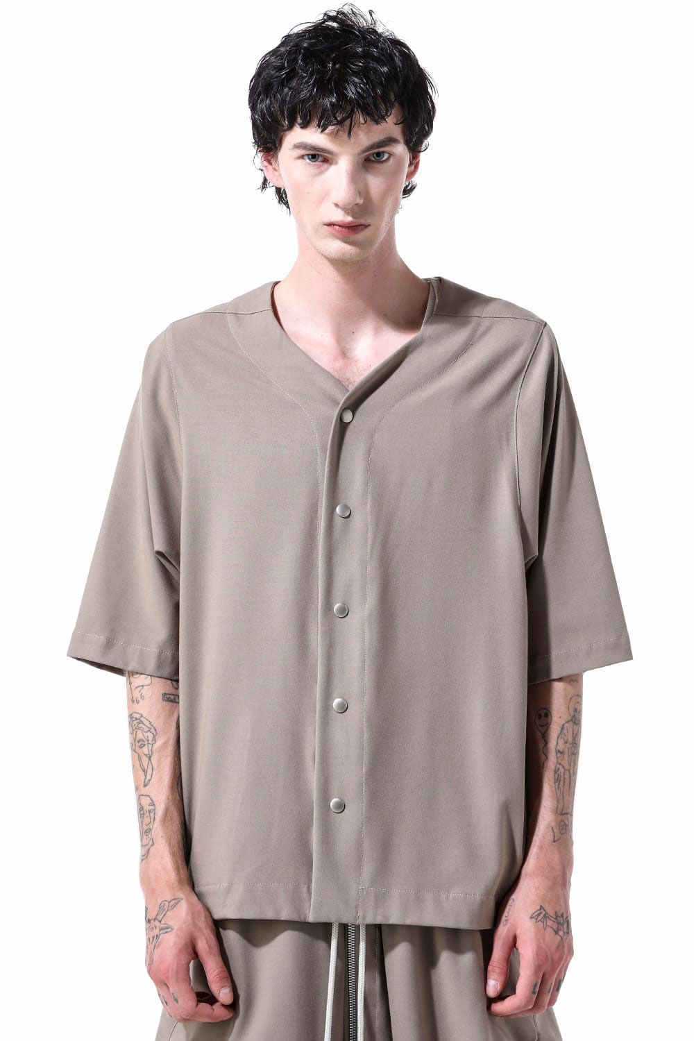 サマーウールベースボールシャツ / Summer Wool Baseball Shirts / ブラック / ag-11017-2