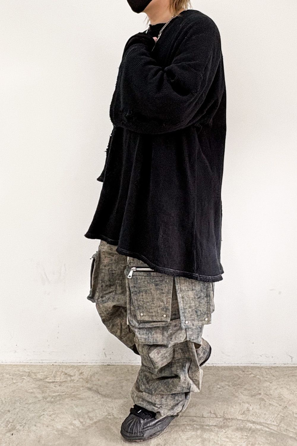 BLENDED SHADES DENIM CARGO TUCK WIDE PT / スチールブルー