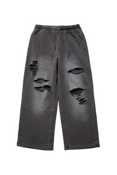 DISTRESSED SWEATPANTS / ブラック